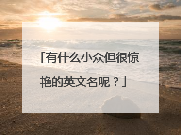 有什么小众但很惊艳的英文名呢？
