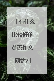 有什么比较好的英语作文网站?