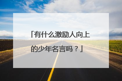有什么激励人向上的少年名言吗？