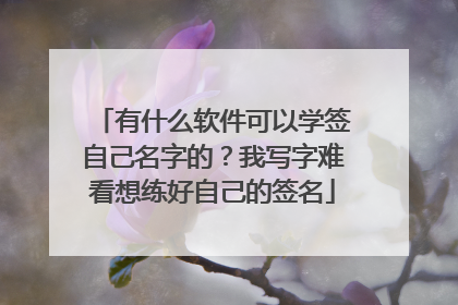 有什么软件可以学签自己名字的？我写字难看想练好自己的签名