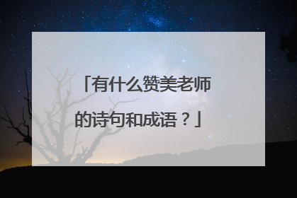 有什么赞美老师的诗句和成语?