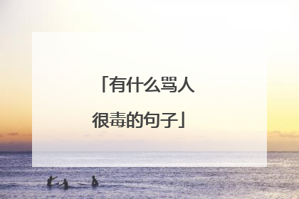 有什么骂人很毒的句子