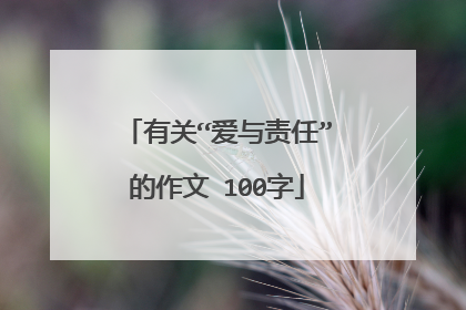 有关“爱与责任”的作文 100字