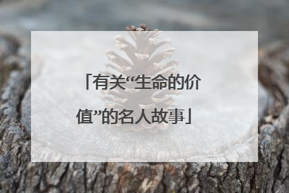 有关“生命的价值”的名人故事