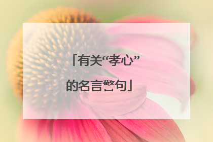 有关“孝心”的名言警句