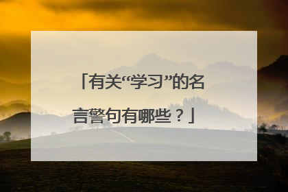 有关“学习”的名言警句有哪些？