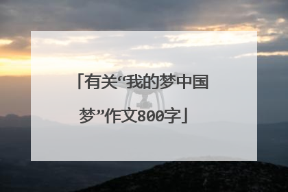 有关“我的梦中国梦”作文800字