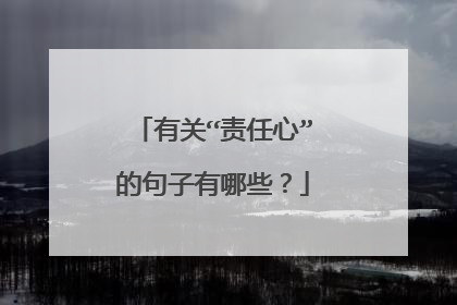 有关“责任心”的句子有哪些?