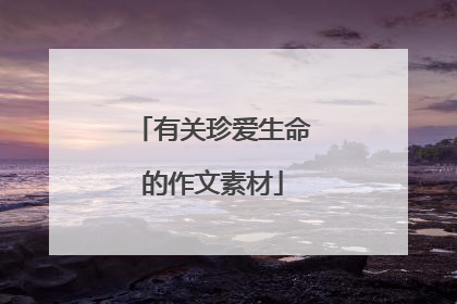 有关珍爱生命的作文素材