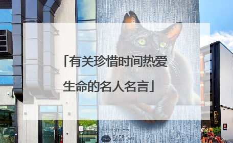 有关珍惜时间热爱生命的名人名言
