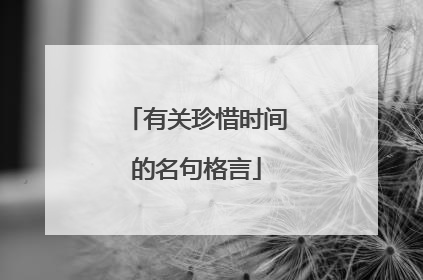 有关珍惜时间的名句格言