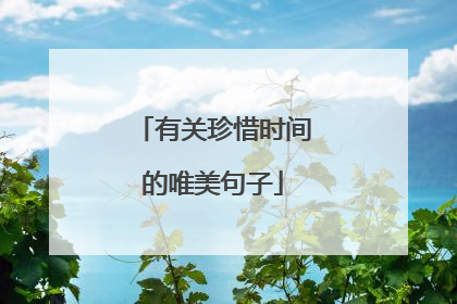 有关珍惜时间的唯美句子