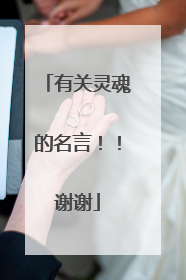 有关灵魂的名言！！谢谢