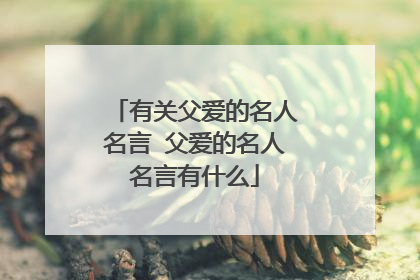 有关父爱的名人名言 父爱的名人名言有什么