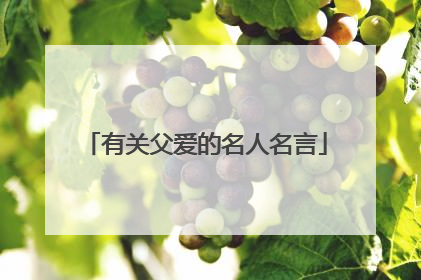有关父爱的名人名言