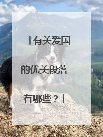 有关爱国的优美段落有哪些?