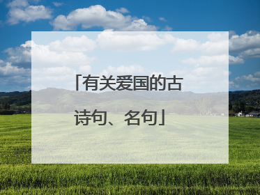 有关爱国的古诗句、名句
