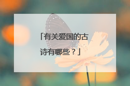 有关爱国的古诗有哪些？