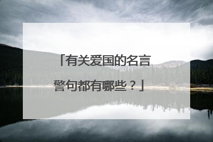 有关爱国的名言警句都有哪些?