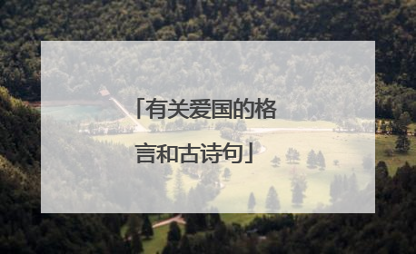 有关爱国的格言和古诗句