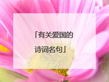 有关爱国的诗词名句