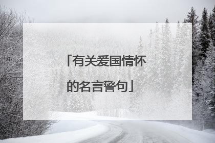 有关爱国情怀的名言警句