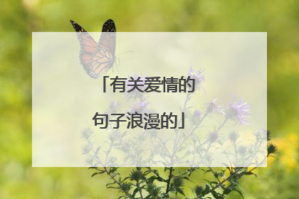 有关爱情的句子浪漫的