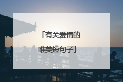 有关爱情的唯美短句子