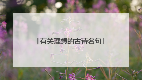 有关理想的古诗名句