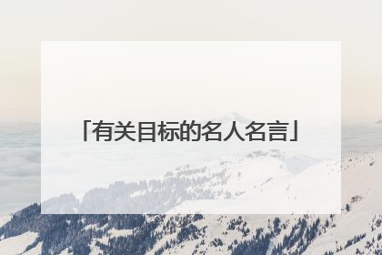 有关目标的名人名言