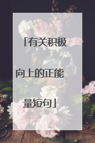 有关积极向上的正能量短句