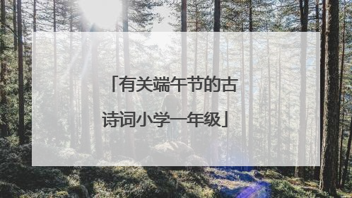 有关端午节的古诗词小学一年级