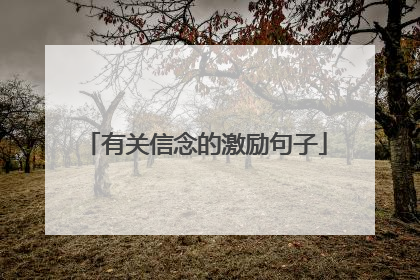 有关信念的激励句子