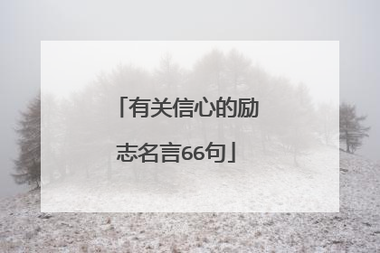 有关信心的励志名言66句