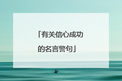 有关信心成功的名言警句