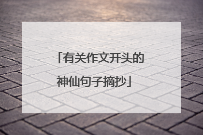 有关作文开头的神仙句子摘抄