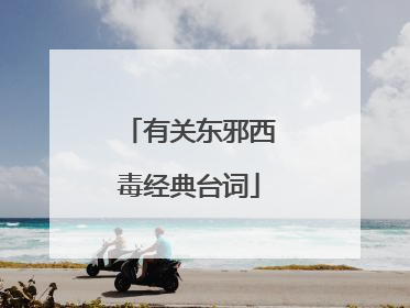 有关东邪西毒经典台词