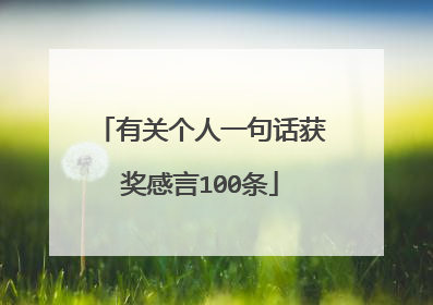 有关个人一句话获奖感言100条