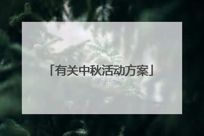 有关中秋活动方案