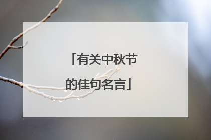 有关中秋节的佳句名言