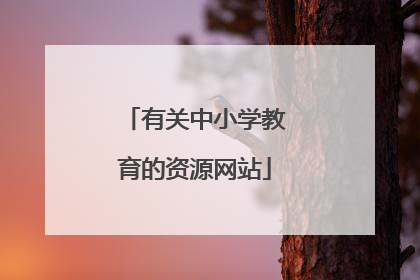 有关中小学教育的资源网站
