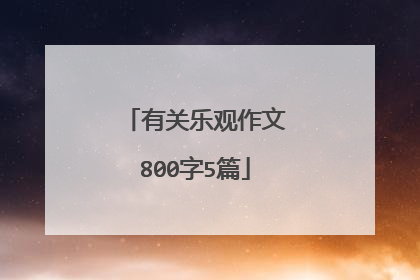 有关乐观作文800字5篇