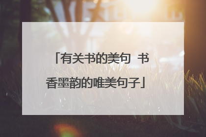 有关书的美句 书香墨韵的唯美句子