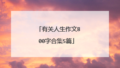 有关人生作文800字合集5篇