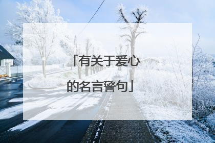 有关于爱心的名言警句