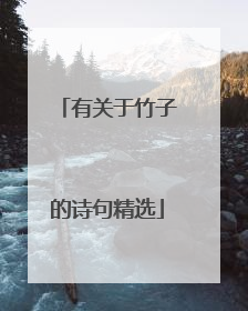 有关于竹子的诗句精选