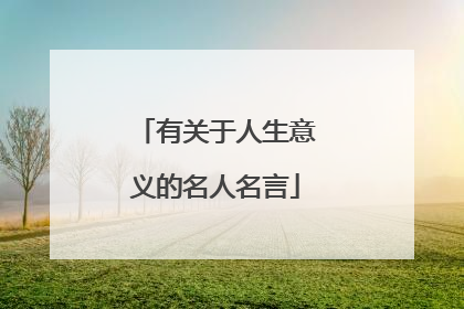 有关于人生意义的名人名言