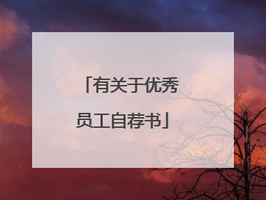 有关于优秀员工自荐书