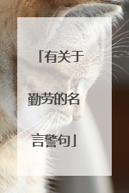 有关于勤劳的名言警句