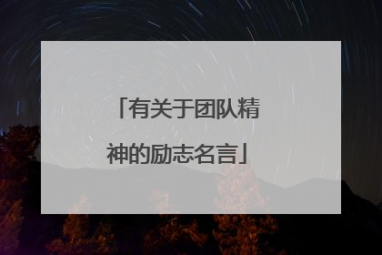 有关于团队精神的励志名言